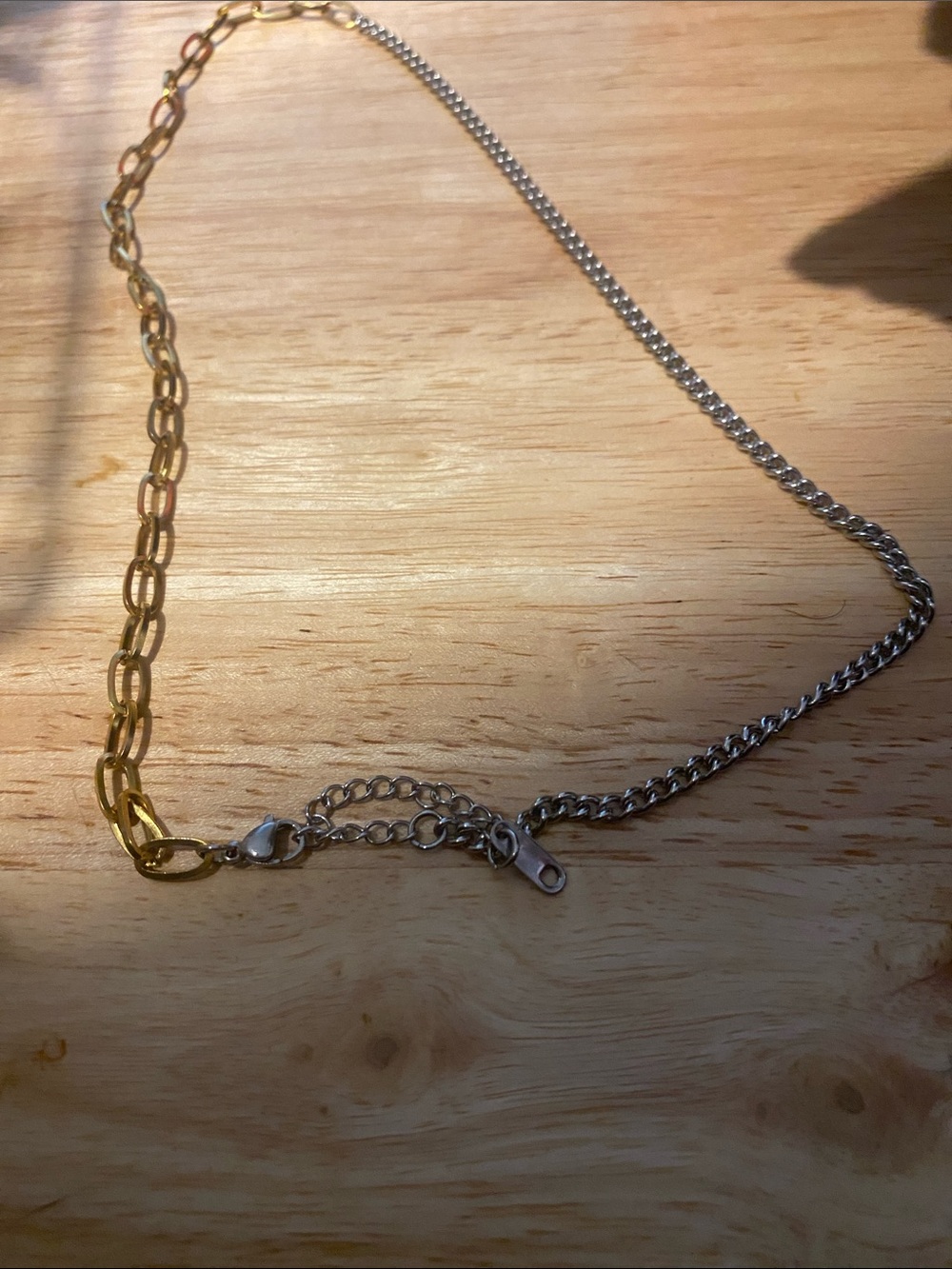 Unisex Two-Tone Stainless Steel 22” Chain Necklace - Picture 6 of 6